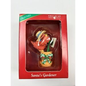 American Greetings Forget Me Not Santa's Gardener Christmas Tree Ornament VTG